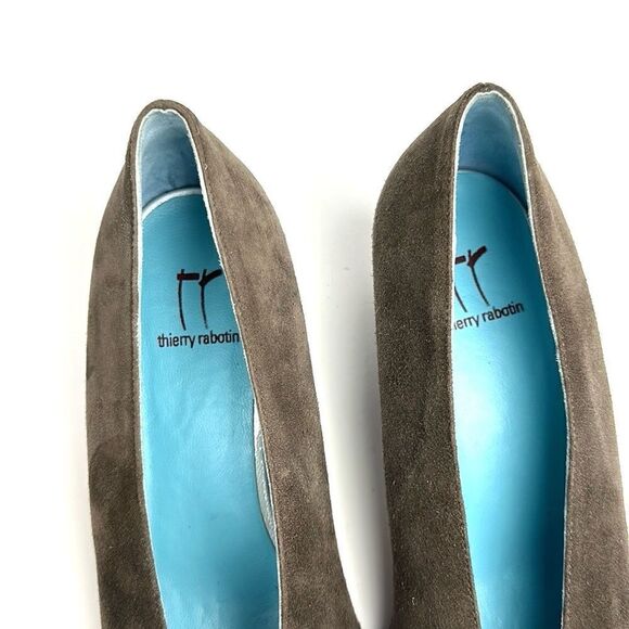 THIERRY RABOTIN Taupe Suede Ruched Front Pumps EUR 37 US 6,5 - Picture 12 of 16